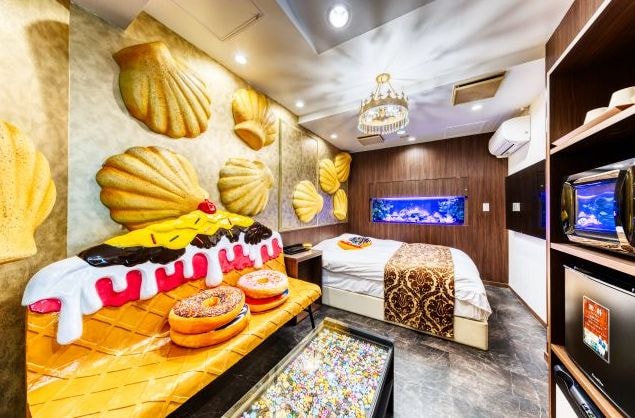 Candy-themed rooms at Sweets Hotel Ruby in Shibuya, Japan