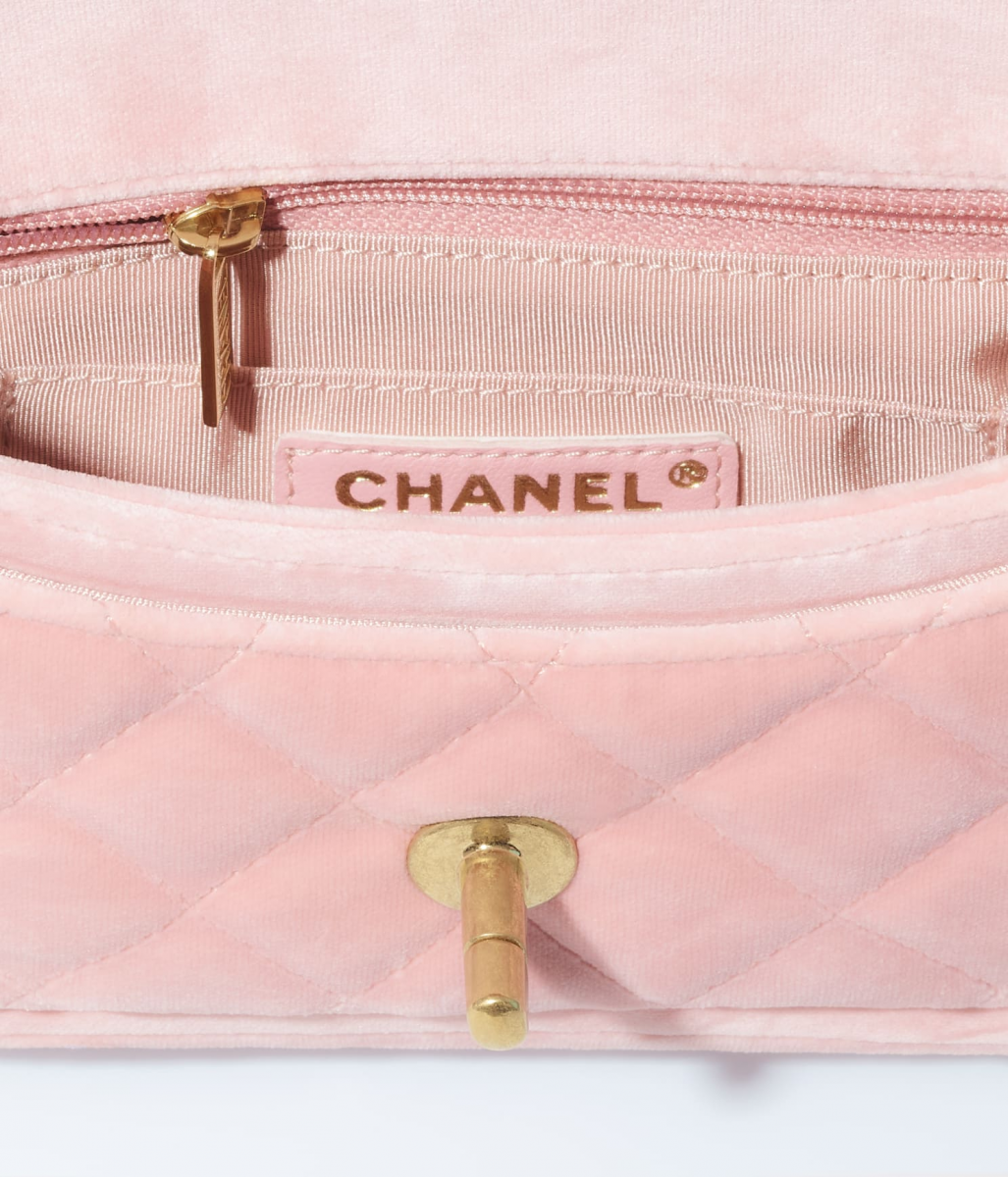 Chanel Mini Flap Bag in pink velvet