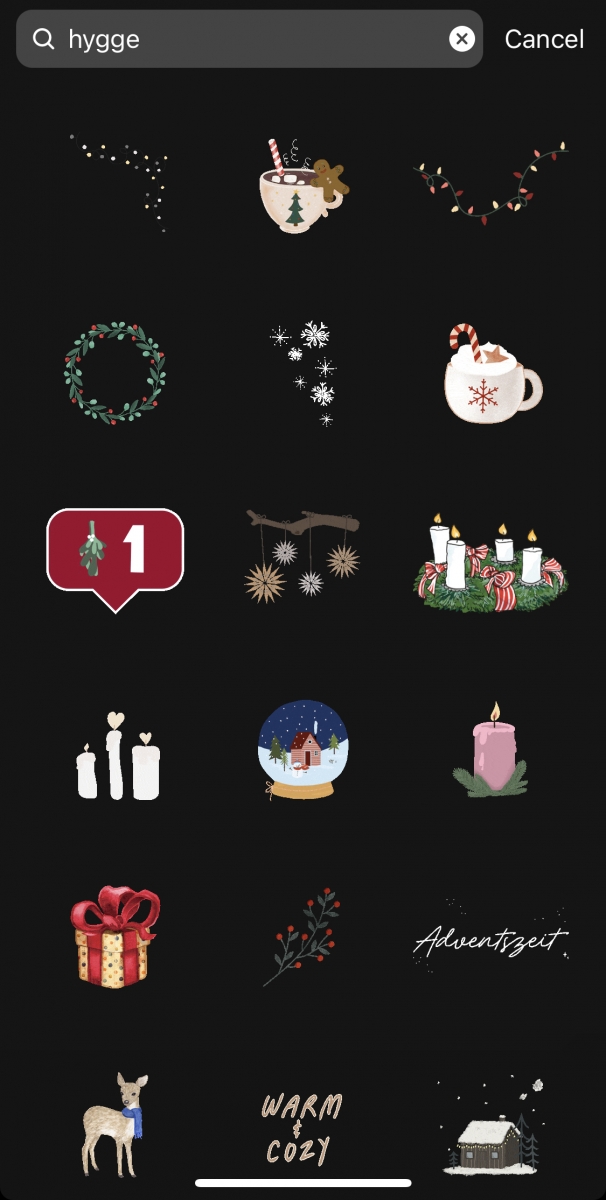 Christmas-themed Instagram stickers and gifs_hygge