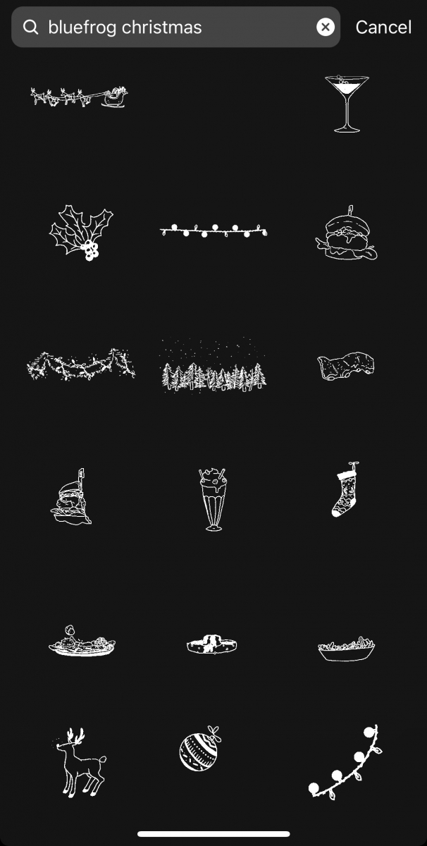 Christmas-themed Instagram stickers and gifs_bluefrog christmas