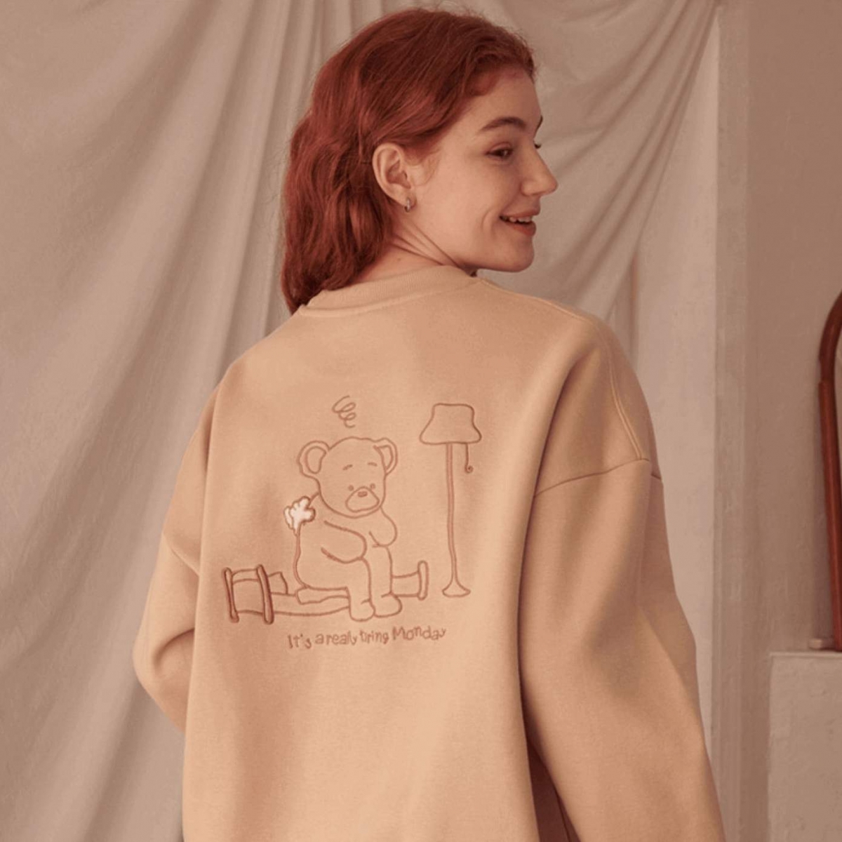 StyleupK_Ambler Tired Monday Blues Bear Sweatshirt