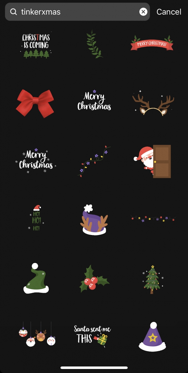 Christmas-themed Instagram stickers and gifs_tinkerxmas