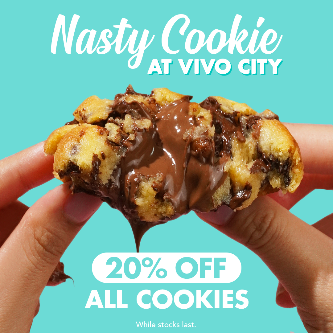 20% OFF Promo Opening day at Nasty Cookie cafe VivoCity