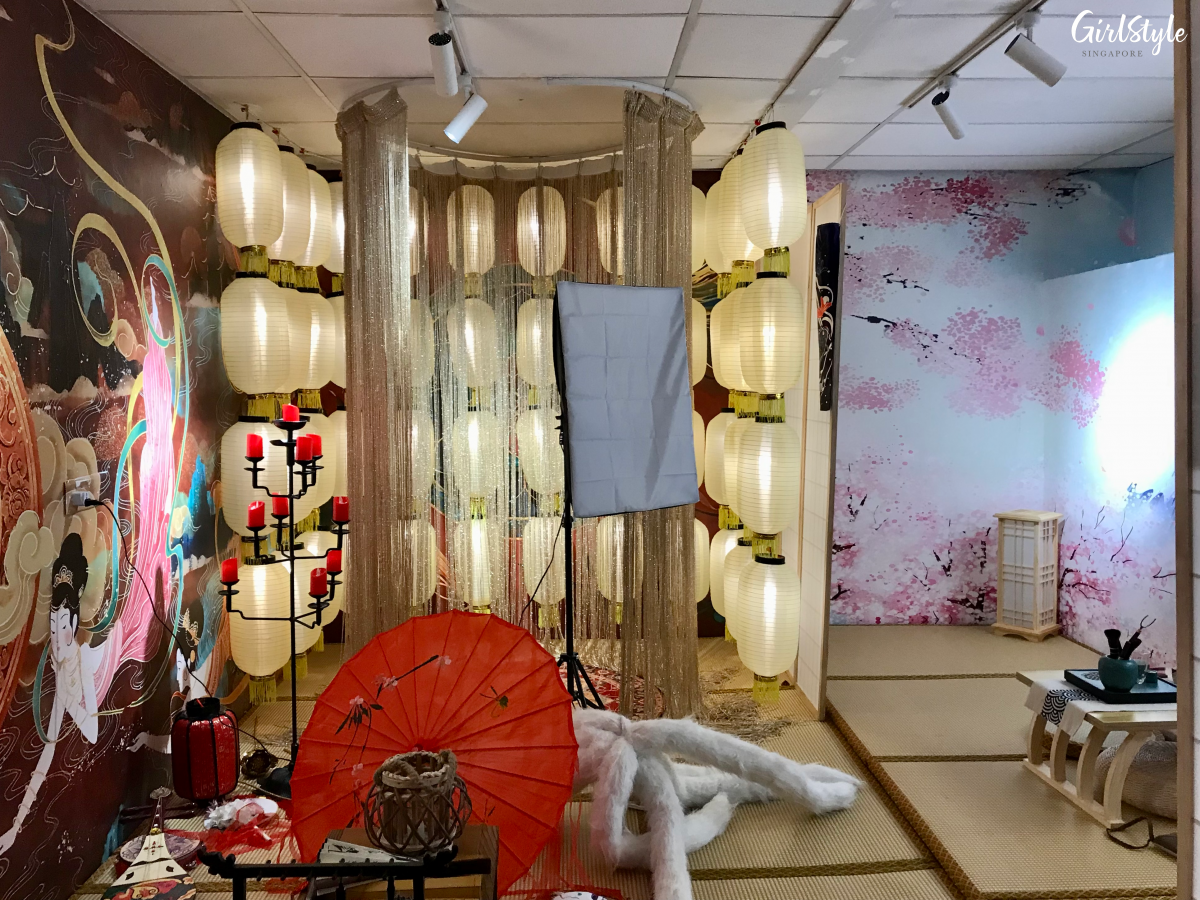Ancient Chinese & Japanese themed room at I WAN Selfie Studio