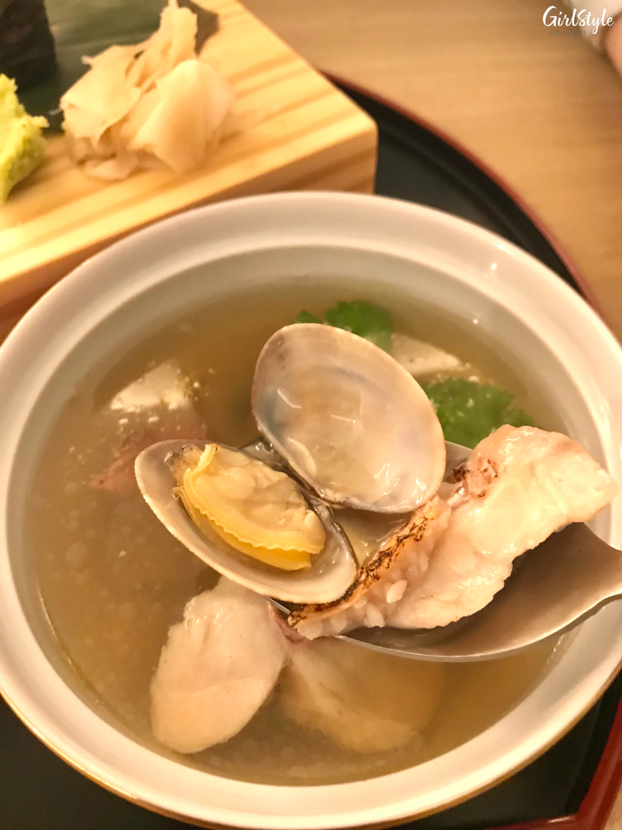 Clam soup at Heiwa Wellness & Spa Restaurant omakase