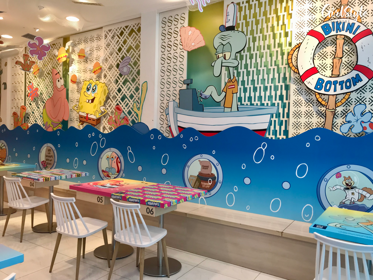 SpongeBob x Impossible pop-up Kumoya cafe interior
