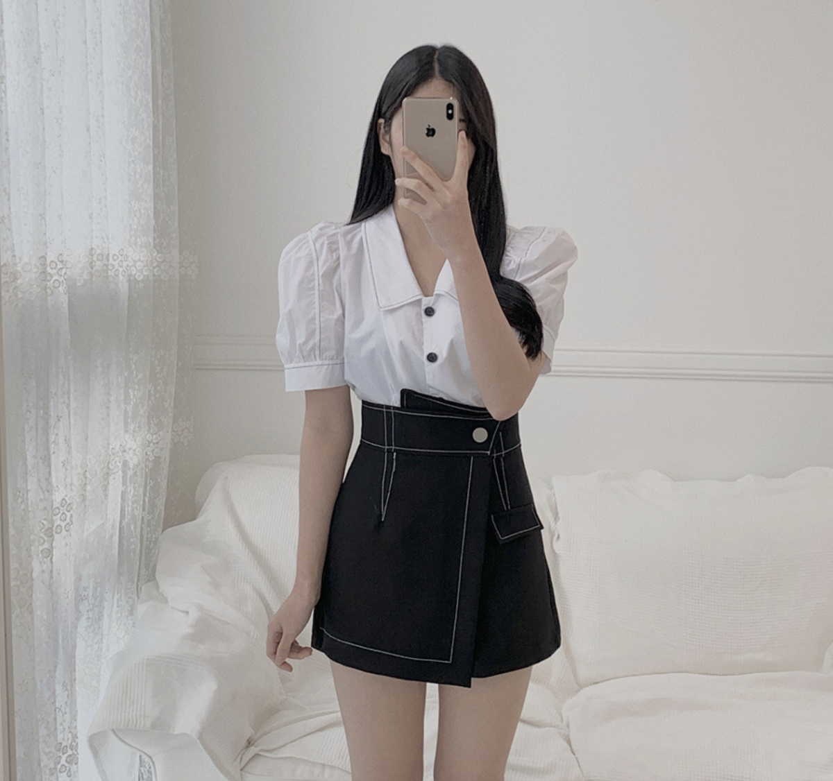 Codibook_Waist-Stitched Wrap Skirt Pants