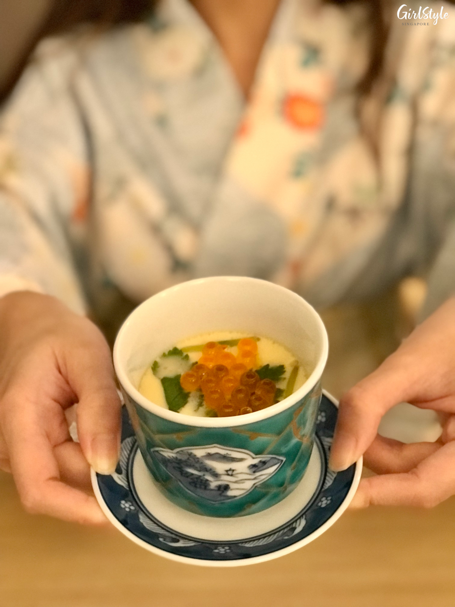 Chawanmushi with tobiko at Heiwa Wellness & Spa Restaurant omakase