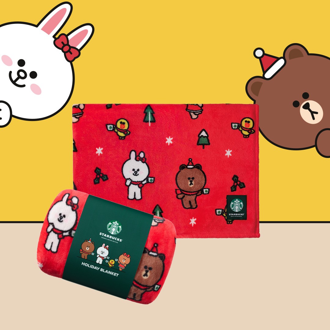 Starbucks LINE FRIENDS holiday blanket Singapore