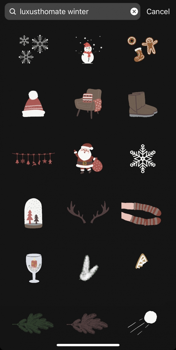 Christmas-themed Instagram stickers and gifs_luxusthomate winter