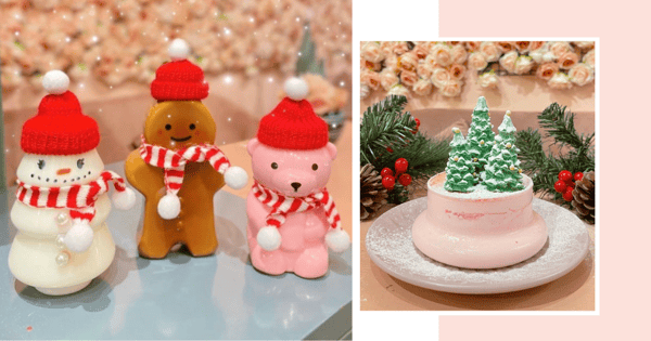 Cafe At Orchard Has Pastel Pink “Snowy Candyland” Christmas Decor & Cute Festive Desserts & Drinks