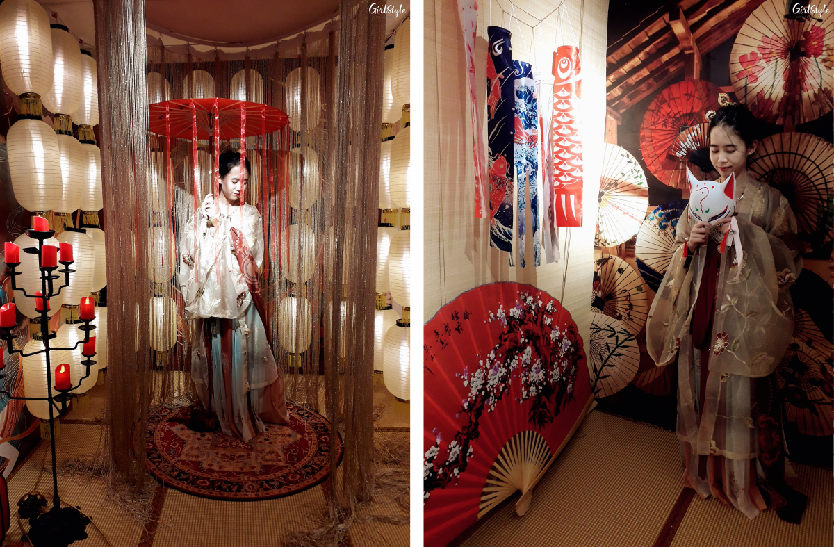 Ancient China photo corner and hanfu costime at I WAN Selfie Studio