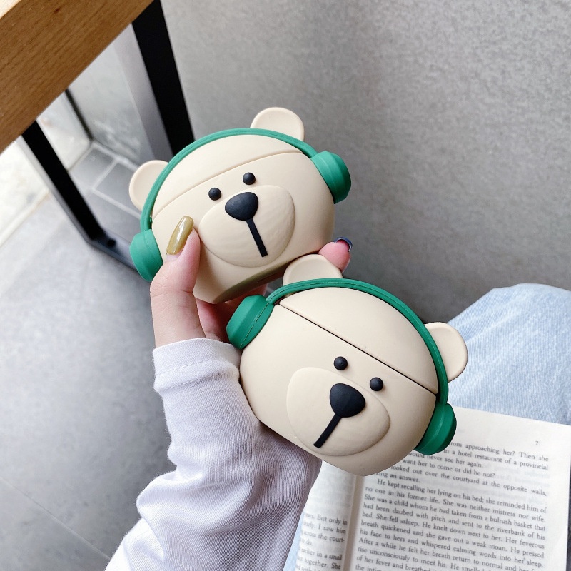 Starbucks Bearista with headphones AirPods case