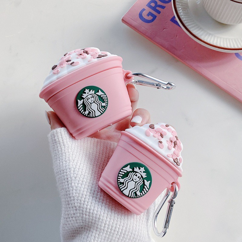 Starbucks pink sakura drink AirPods case