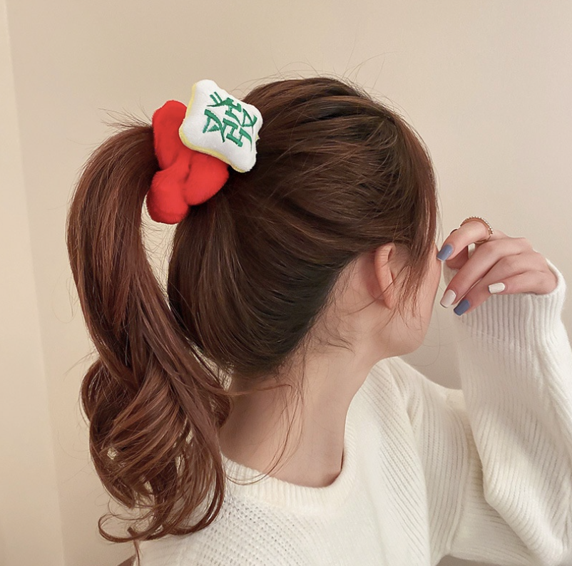 Mahjong-themed scrunchie