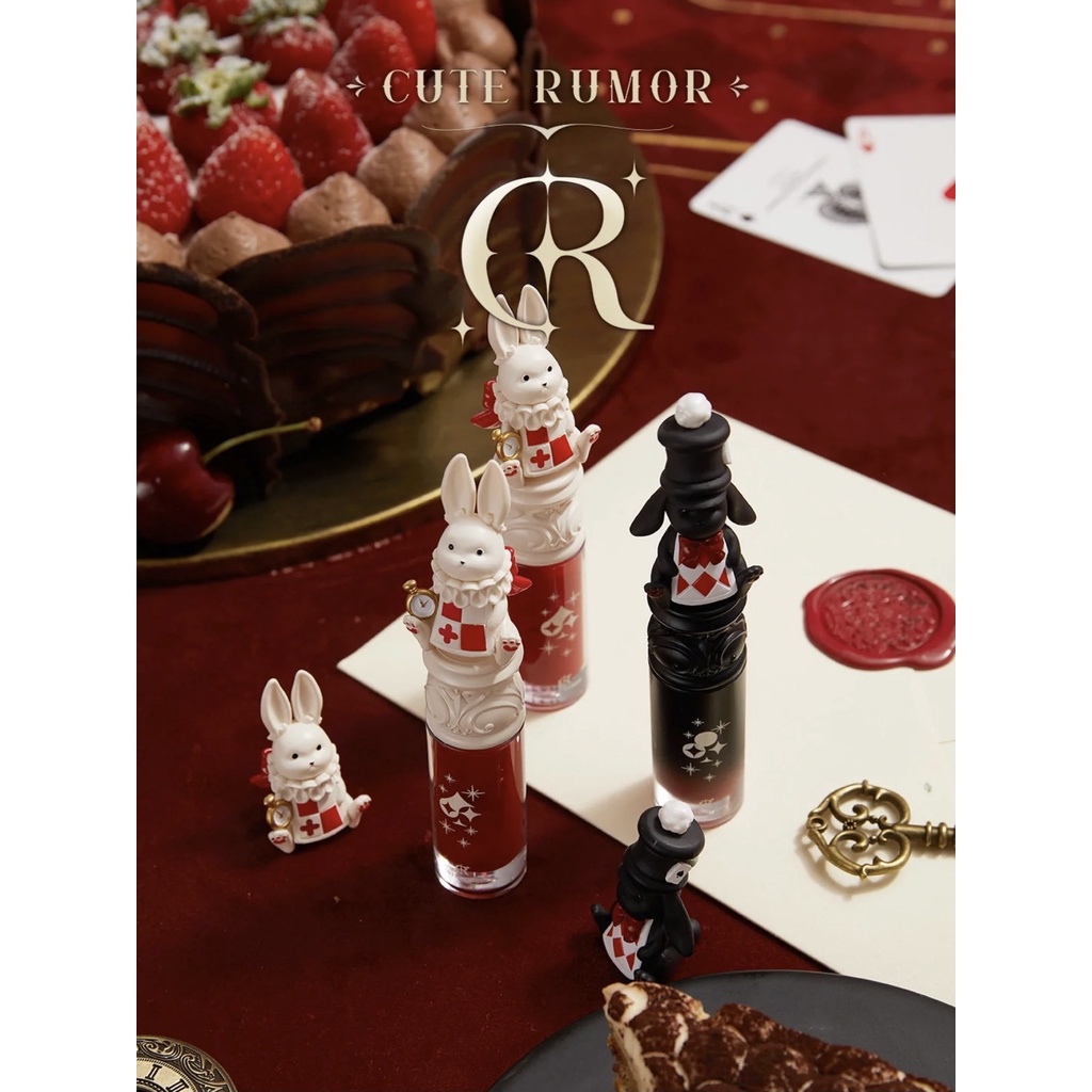Close up of CuteRumor Rabbit Chess Piece Lipsticks and Lip Glosses