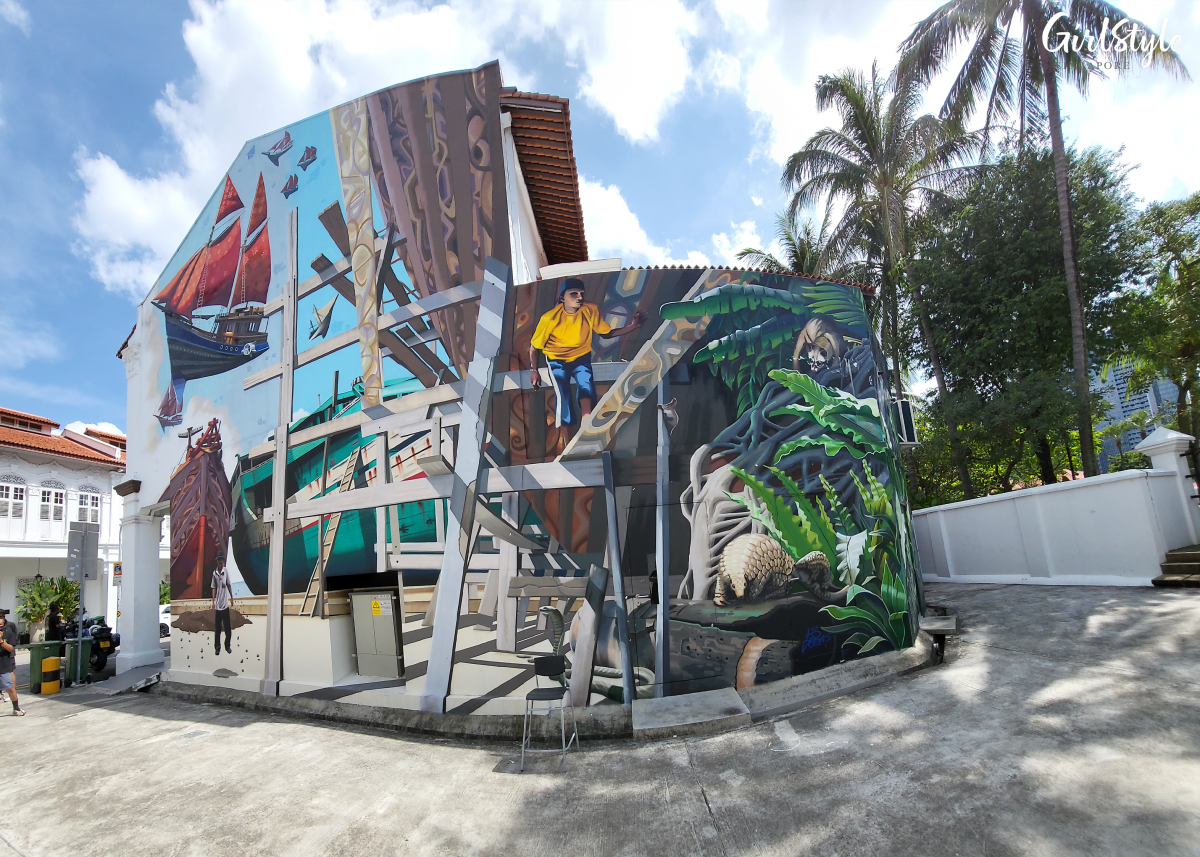 D''TOUR street art at AliWALL Festival Singapore 2022