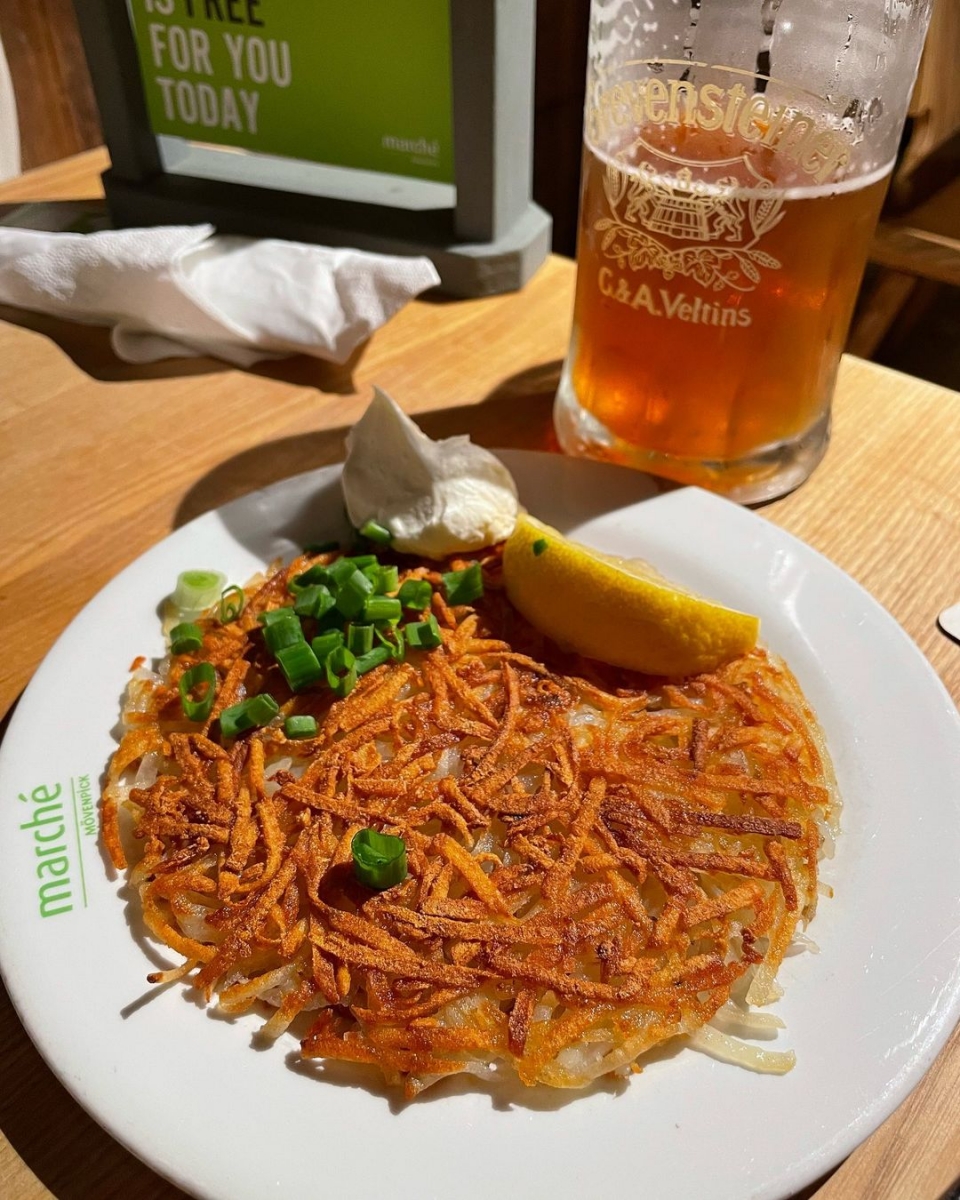 Rösti and beer at Marché Mövenpick Singapore