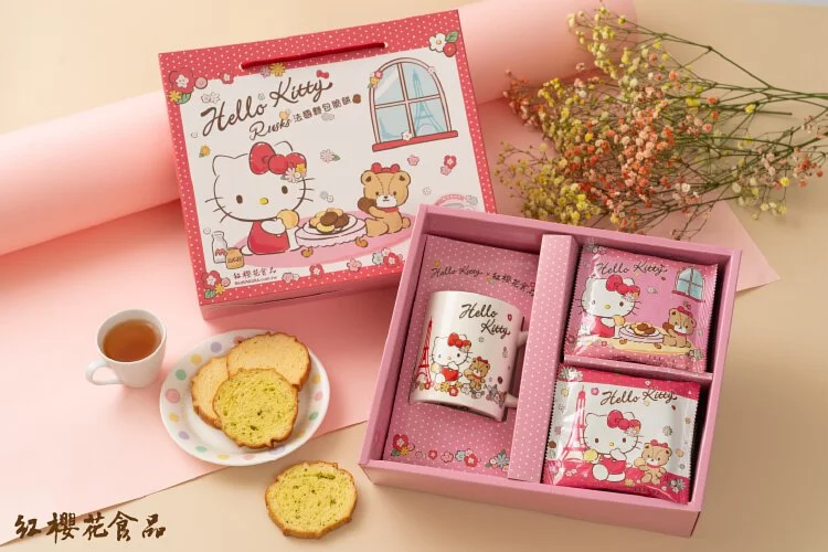 Red Sakura Hello Kitty French Bread Crisps Mug Set Singapore