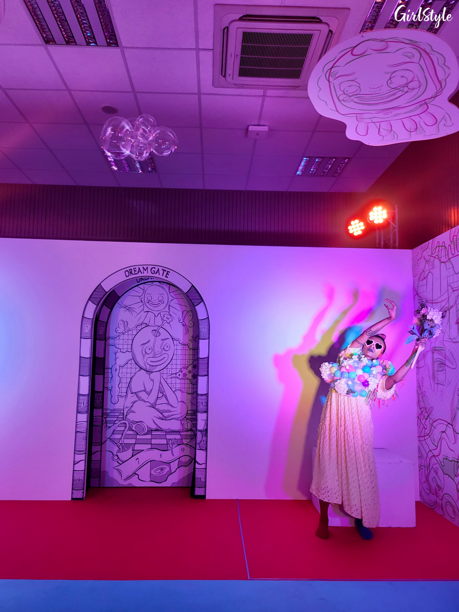 Permission to Dream installation improvised roving performance at AliWALL Festival Singapore 2022