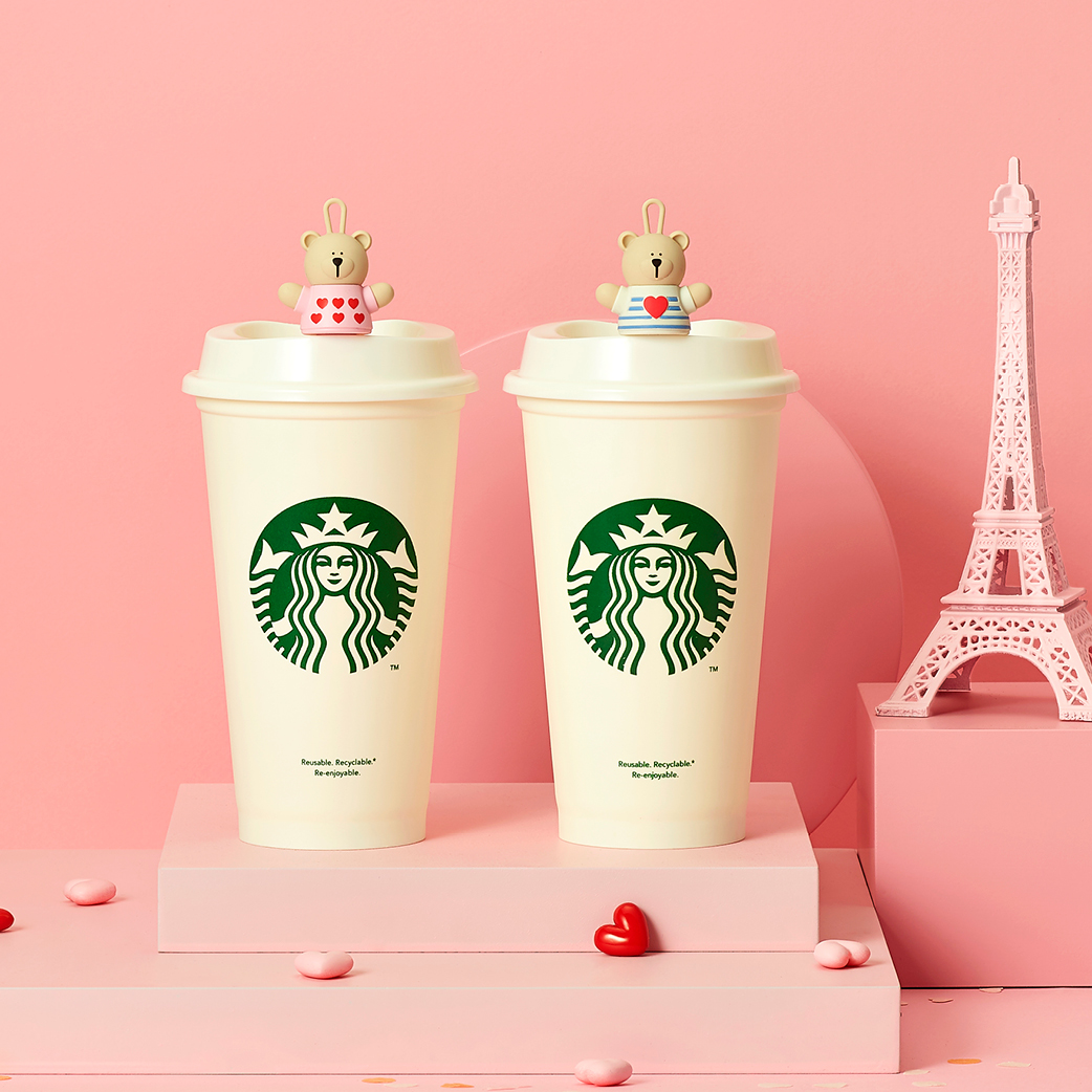 Starbucks Taiwan Valentine's Day 2022 Collection_Bearista cup toppers