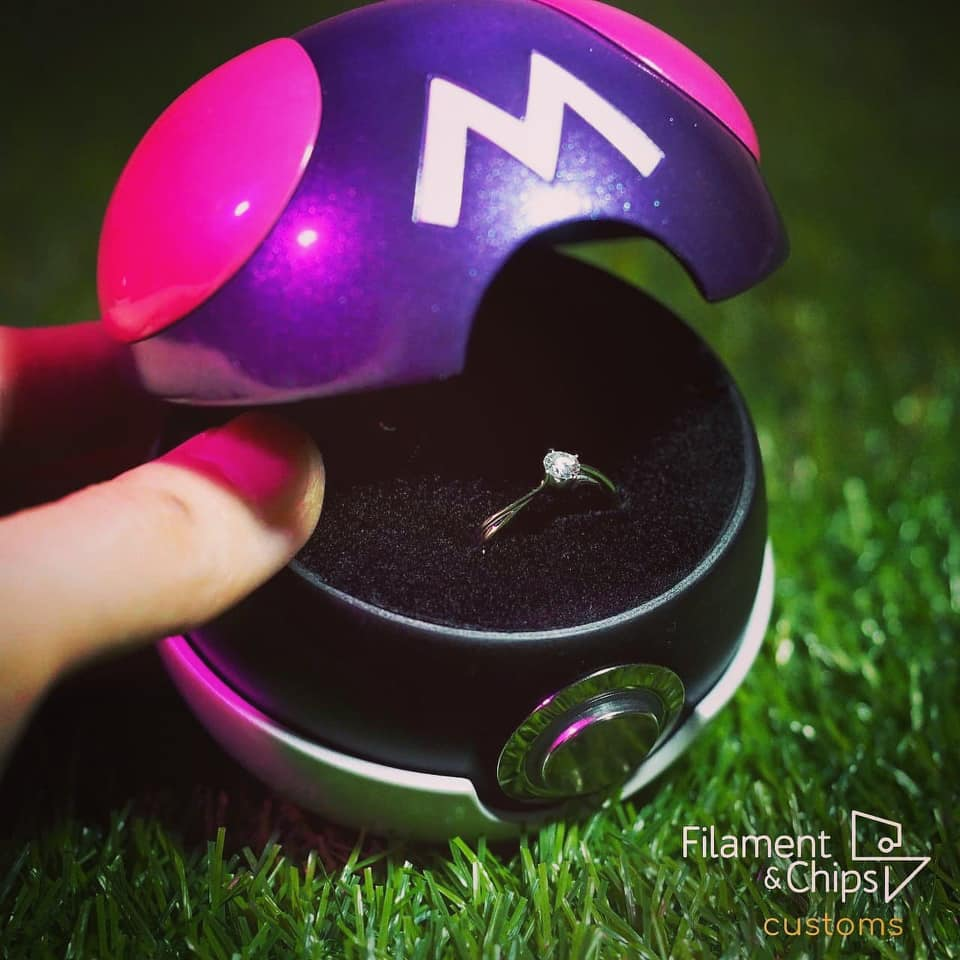 Pokeball ring box in Singapore by Filament & Chips