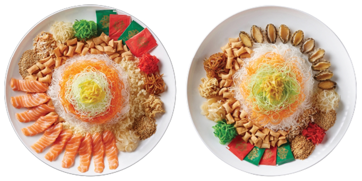 Yu Sheng set with abalone or salmon, Genki Sushi.