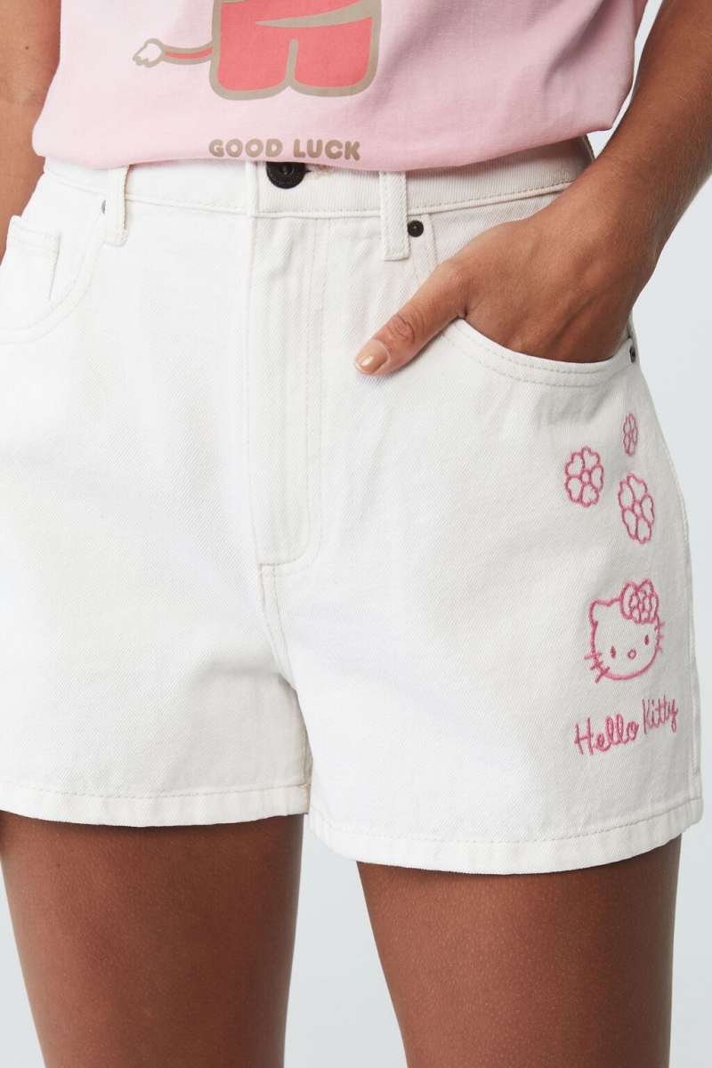 Cotton On x Hello Kitty_High Mom Denim Shorts