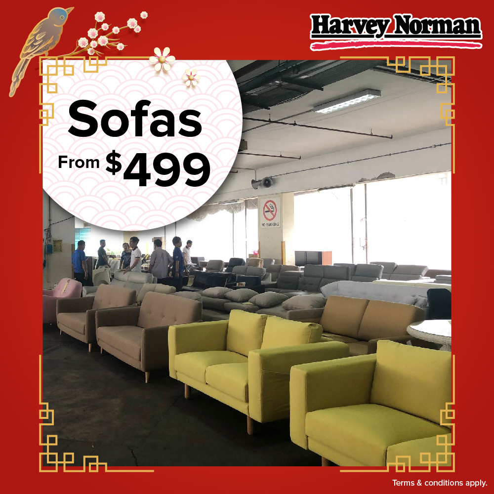 Harvey Norman's Lunar New Year Warehouse Sale 2022_Sofas from $499