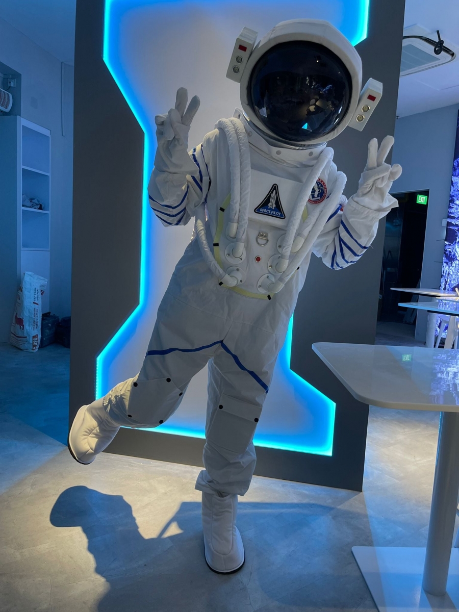 Astronaut at outer space-themed restaurant Chef China 华厨 Hua Chu in Singapore
