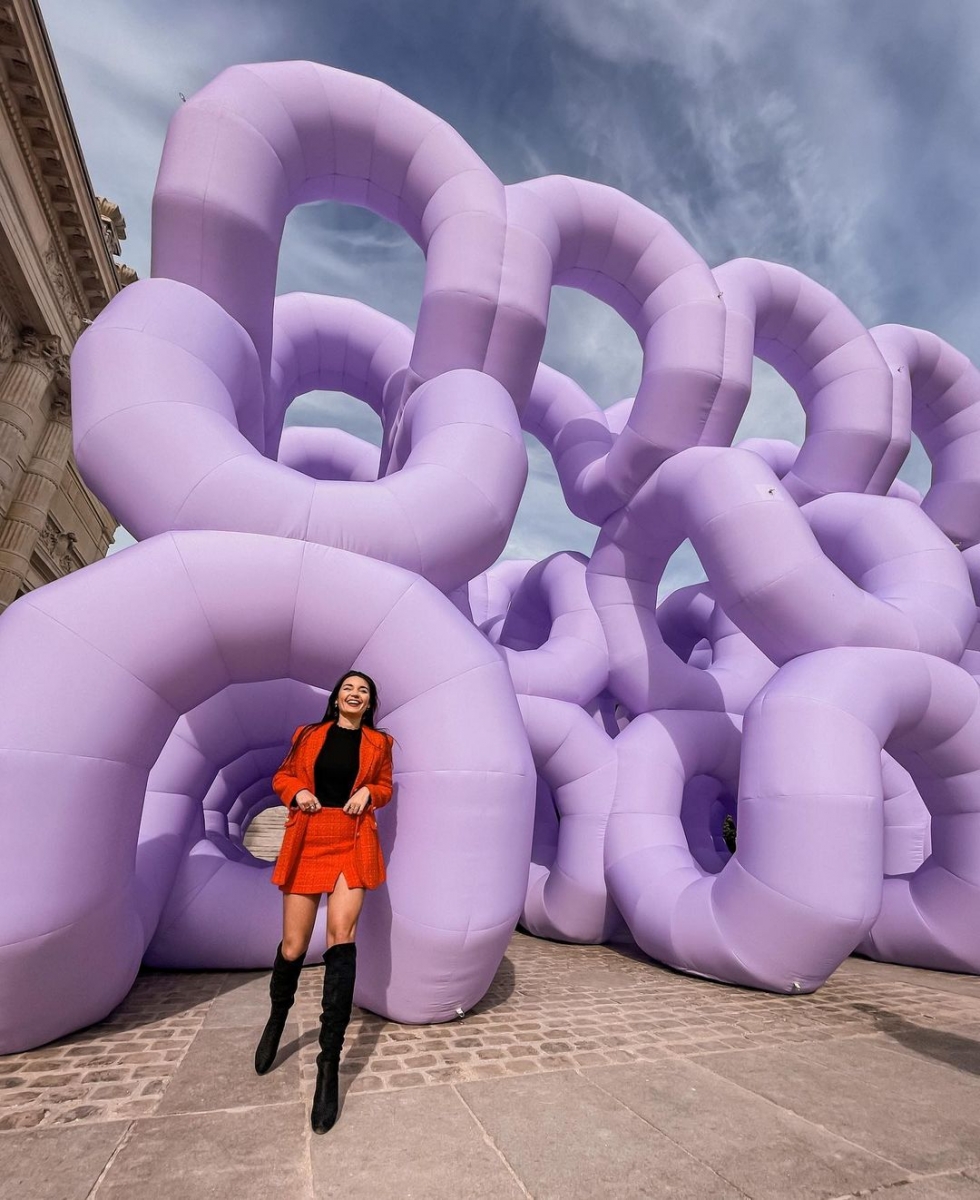 The Art of Dreams Remember Your Dreams by Cyril Lancelin purple inflatable installation at Palais Galliera Paris