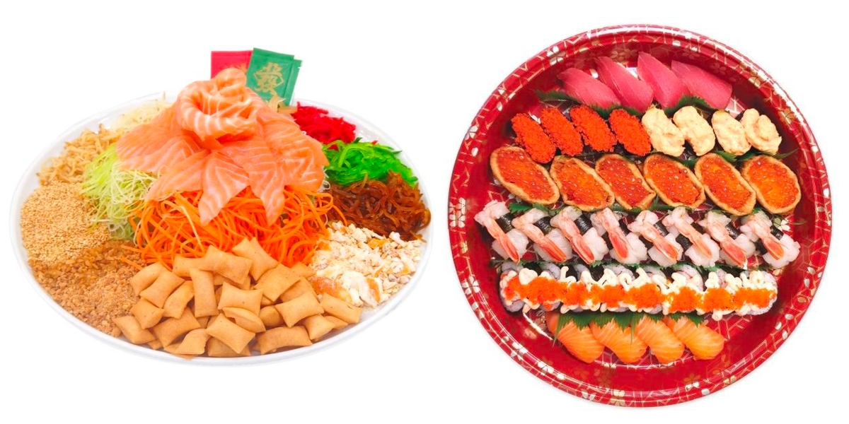 Yusheng and sushi platters, Sakae Sushi.