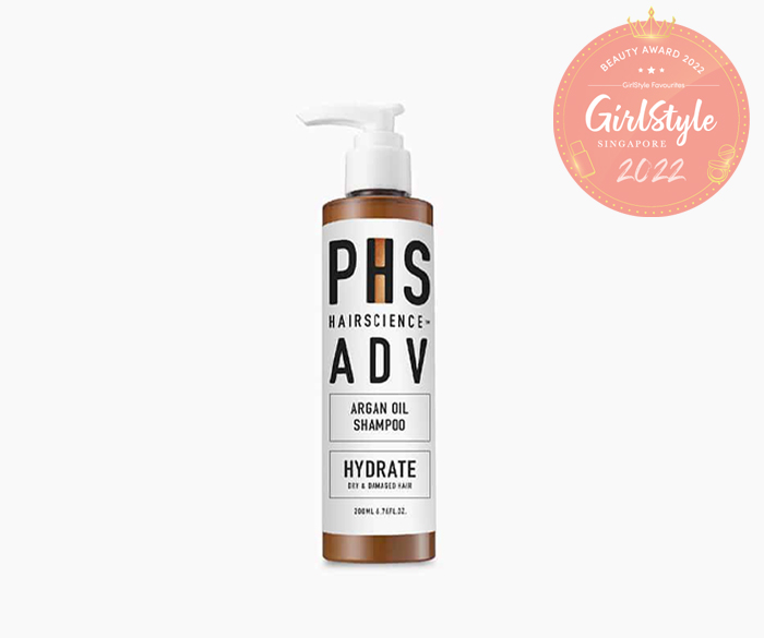 PHS HAIRSCIENCE ADV Argan Oil Shampoo, $48 for 200ml.