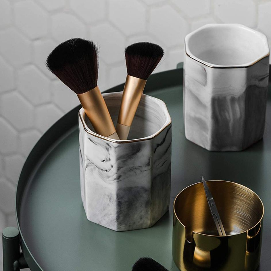Marble makeup brush holder in SIngapore