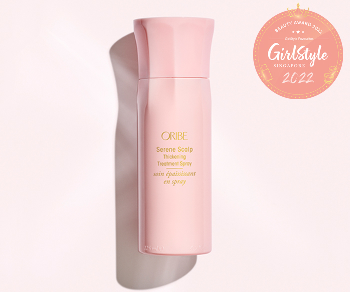 Oribe Serene Scalp Thickening Treatment Spray, $110 for 125ml.