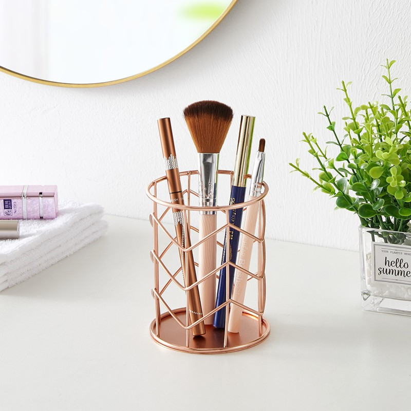 Metal makeup brush holder in Singapore