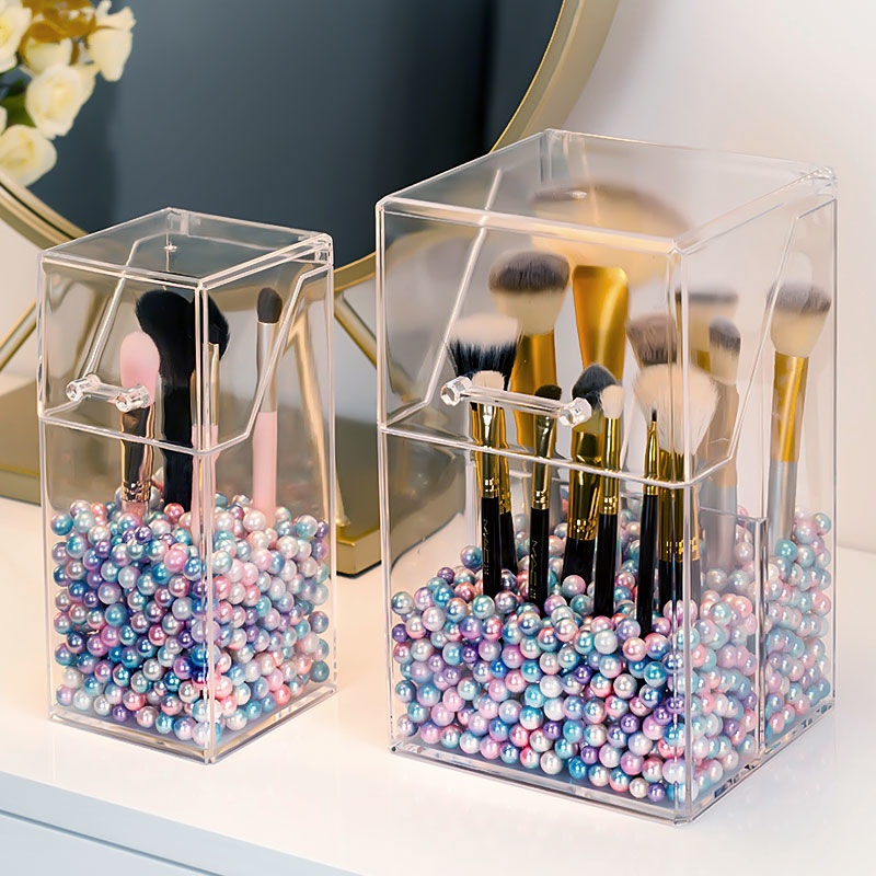 Clear acrylic makeup brush holder in Singapore
