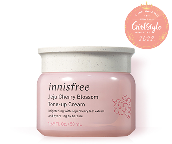 innisfree Jeju Cherry Blossom Tone-up Cream, $31 for 50ml.