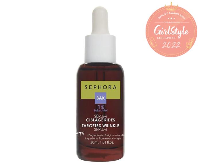 Sephora 1% Bakuchiol Targeted Wrinkle Serum, $32 for 30ml.