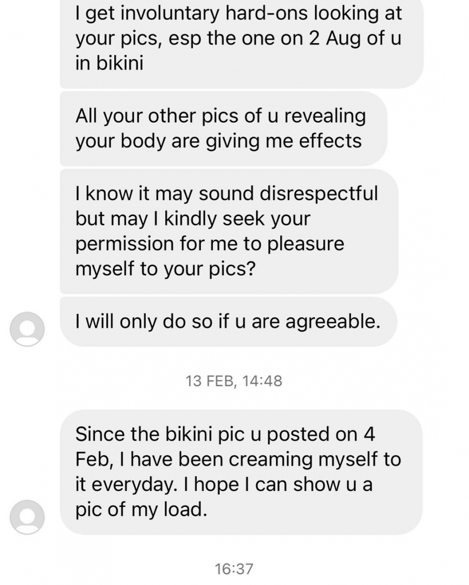 Chrysan Lee receives disgusting unsolicited messages