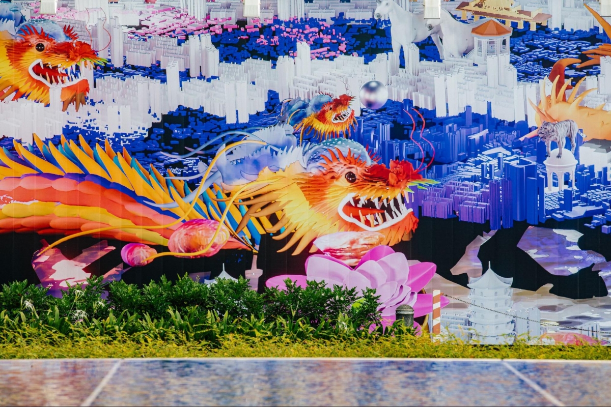 The Green Crab mural at Singapore Art Museum