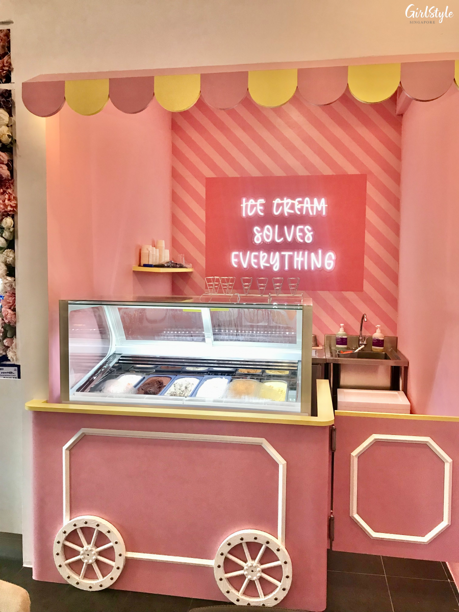 Ice cream stand at Knock Knock Cafe