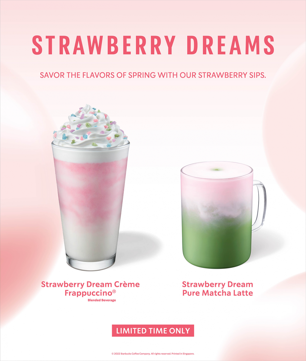 Starbucks Singapore Strawberry Dreams 2022 drinks