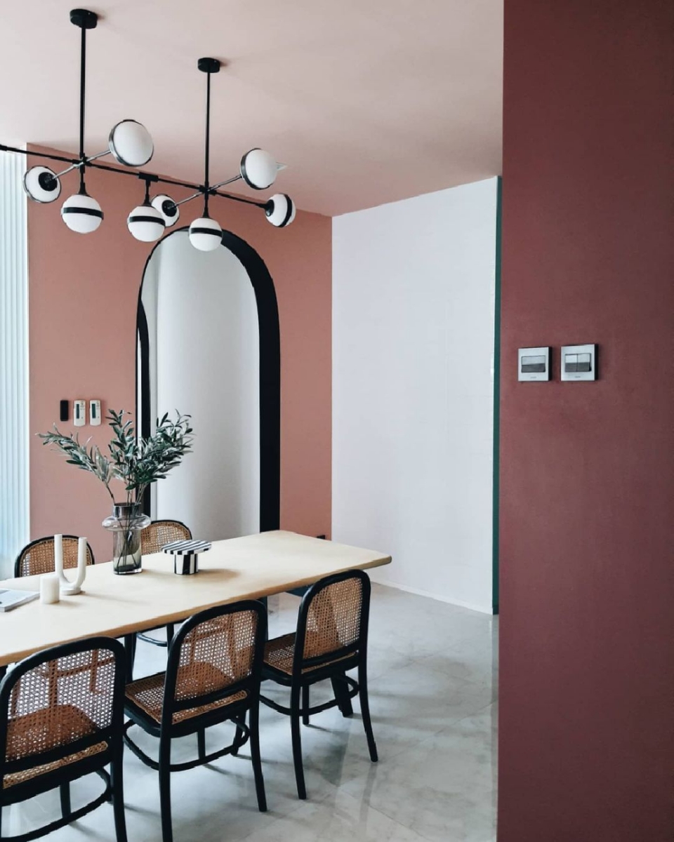 Dining area of an Insta-worthy cafe-themed home in Bangkok, Thailand