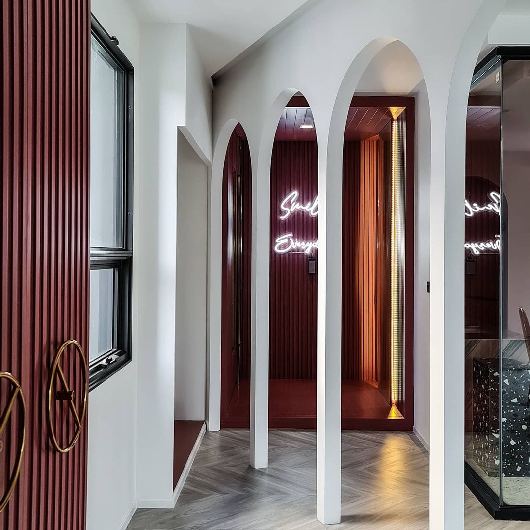 Walk-in closet of an Insta-worthy cafe-themed home in Bangkok, Thailand