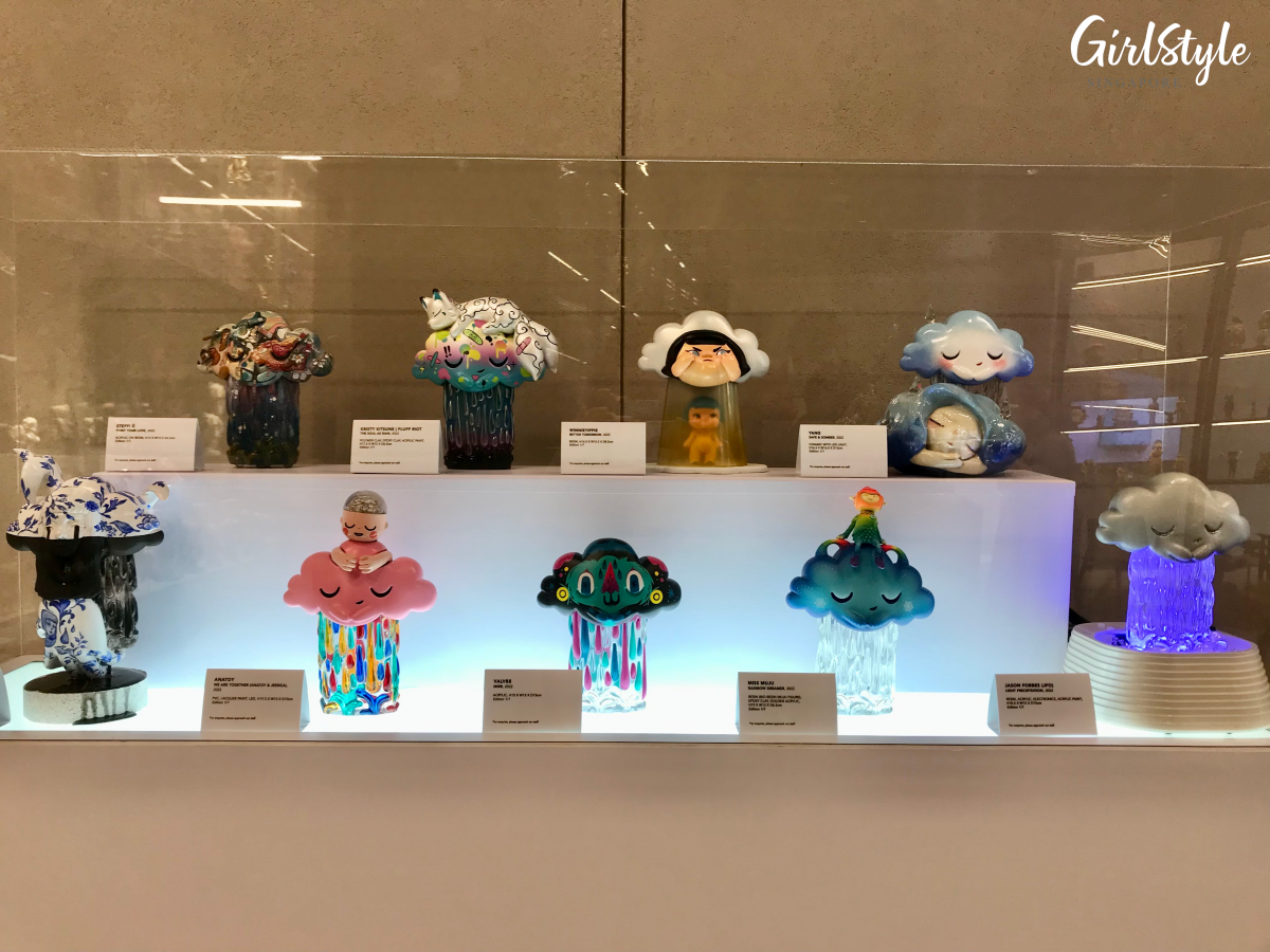 Customised Eemo Cloud art toys - Show Your Eemo exhibition by Jessica Emmett at BLAXK by ActionCity Funan mall