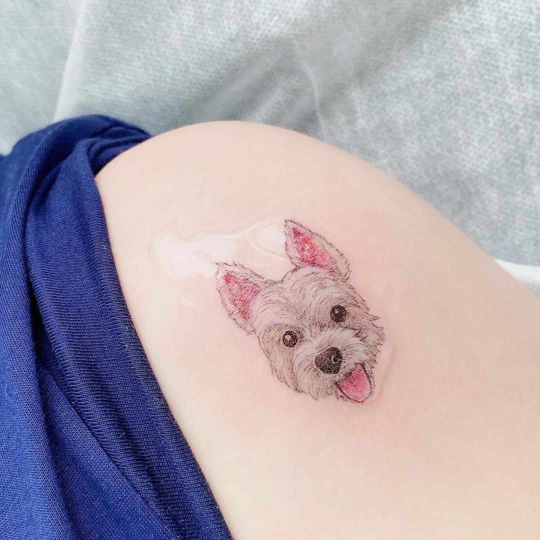 Realistic pet tattoo by Sylvia Tattoo in Singapore
