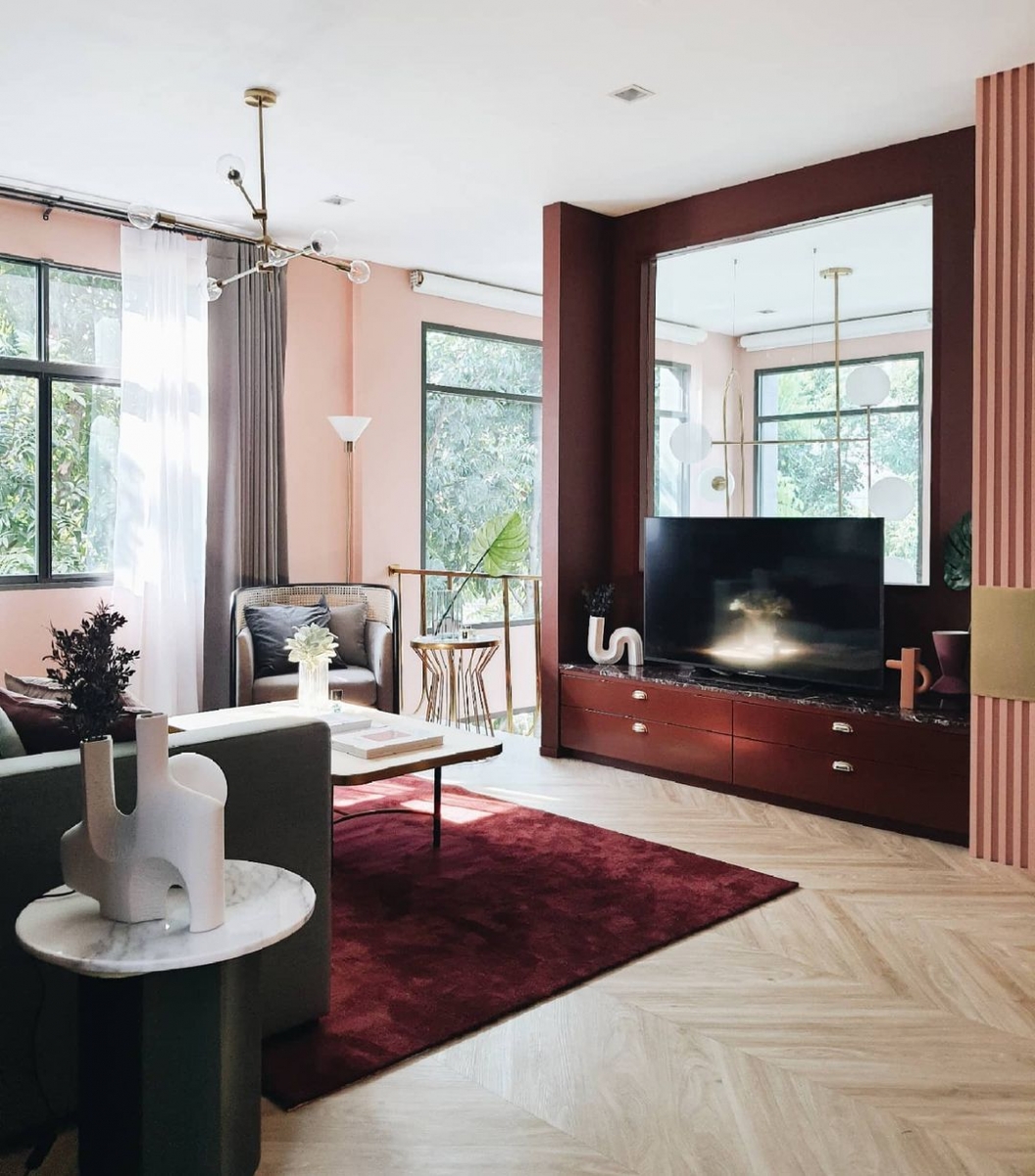 Second living room of an Insta-worthy cafe-themed home in Bangkok, Thailand