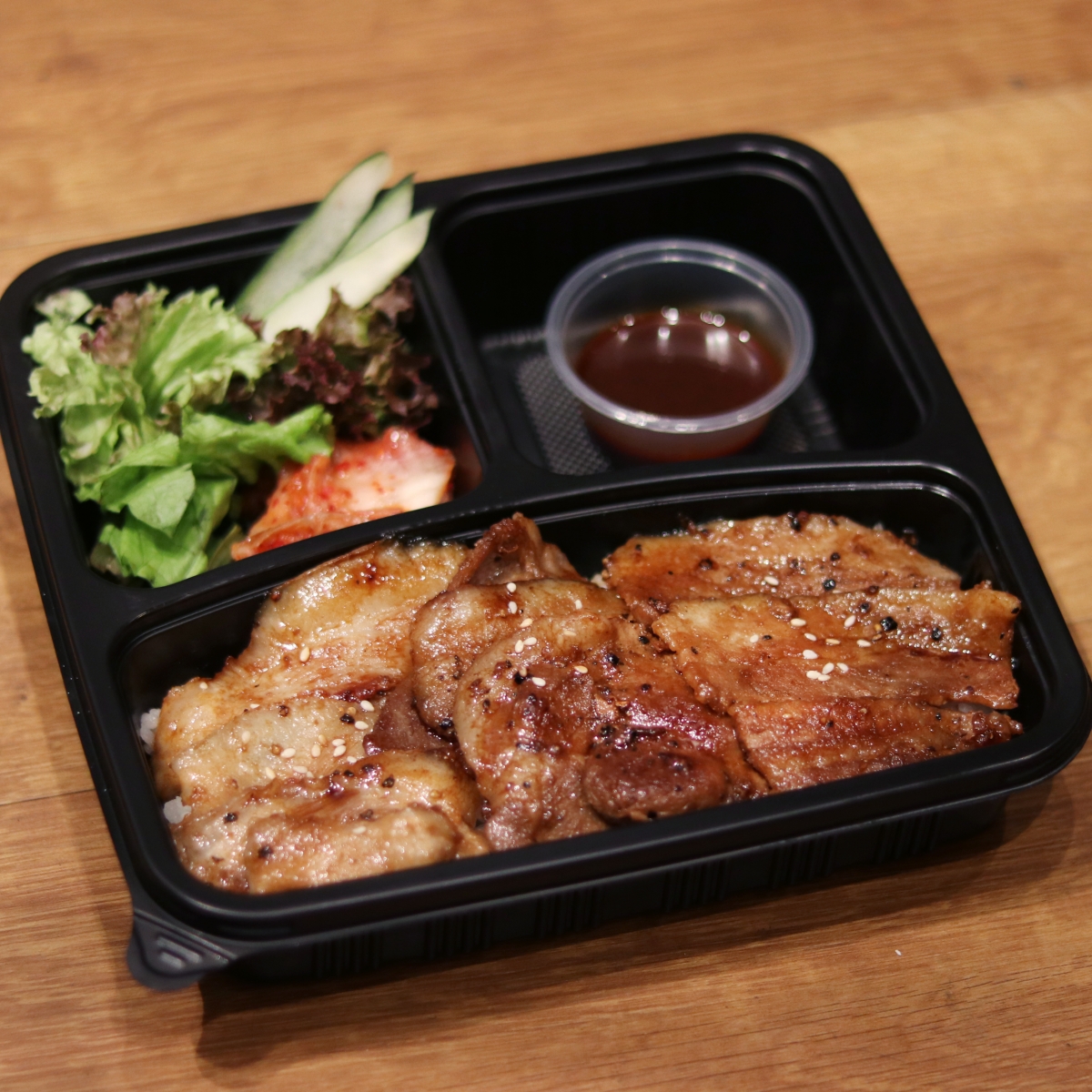 Yakiniku Like Hokkaido Snow Pork Platter in takeaway bento box
