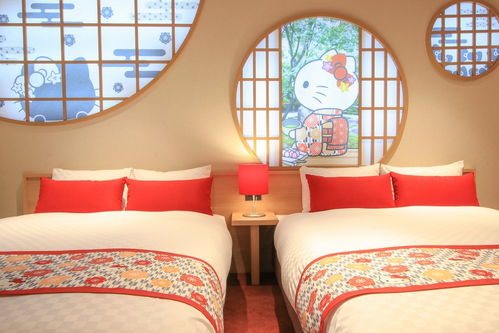 Hello Kitty Hotel Room at Resi Stay Kyoto Japan